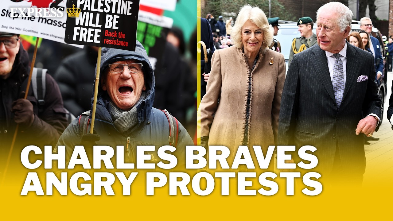 King Charles fans drown out angry protesters on LIVELY London outing with Camilla