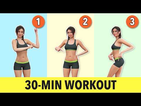 Video thumbnail: 30-Min Abs, Upper Body and Lower Body Sweat Session Workout