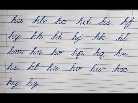 Lesson-12 Connecting Letter 'h' with Alphabets 'a to z' | Cursive ...