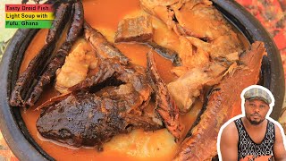 I prepared Adwene (smoked/dry fish) LightSoup with Fufu for my Pregnant sister ||Ghanaian tasty soup