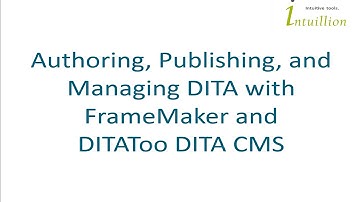 DITAToo DITA CCMS Integration with Adobe FrameMaker
