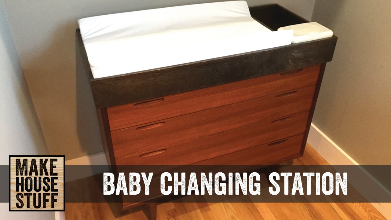 wood baby changing station