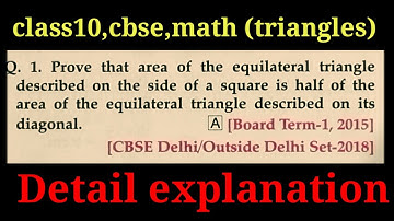 prove that area of the equilateral triangle described on the side of a square is half of the area of
