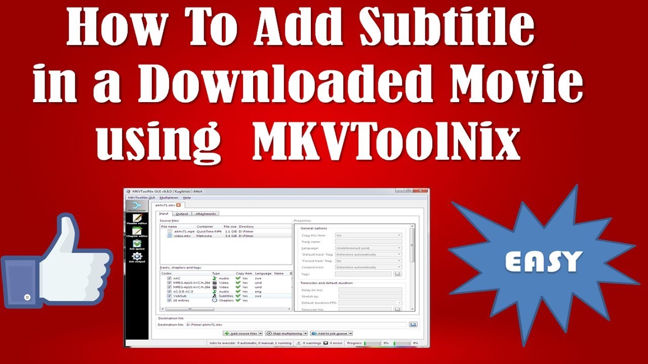 2018 How To Add Subtitle In A Downloaded Movie Using Mkvtoolnix Easy Tutorial Youtube