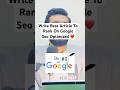 AI article writing, Google ranking tips, Best SEO practices