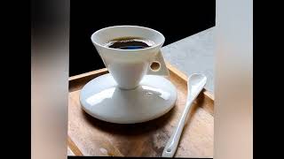 Rs 10$ Bone china hand brewed coffee cups and saucers set with spoon link in Discription 