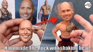 Dwayne Johnson The Rock Made From Polymer Clay With A Shaking Head Clay Artisan Jay 