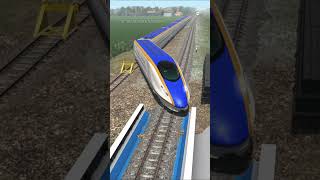 TRAINS WAIT FOR EACH OTHER ON A DAMAGED BRIDGE #train #railcoach