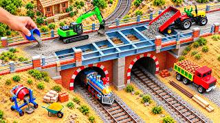 DIY Mini Truck Hiker Builds Strong Brick & Metal Railing Overhead Bridge for Railway Track