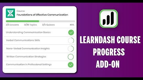 Learndash Course Progress Add-on by Swrice