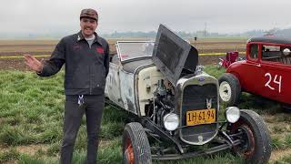 Joey Ukrop and his Model A Roadster at the 2021 North Palm Speed drags.
