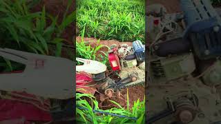 village farmers and simple maintenance methods for plowing the land with a tractor #shorts