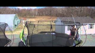 Triple Back Flip Landed On Garden Trampoline