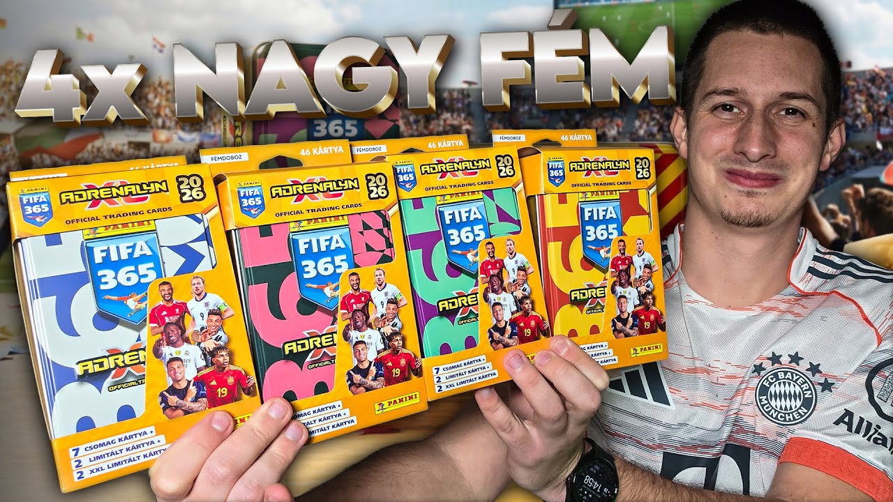 Panini Adrenalyn XL FIFA 365 2026 | 4x Nagy Fémdoboz Bontás!