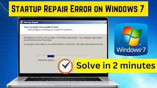 startup repair error on windows 7 | solve in 2 minutes