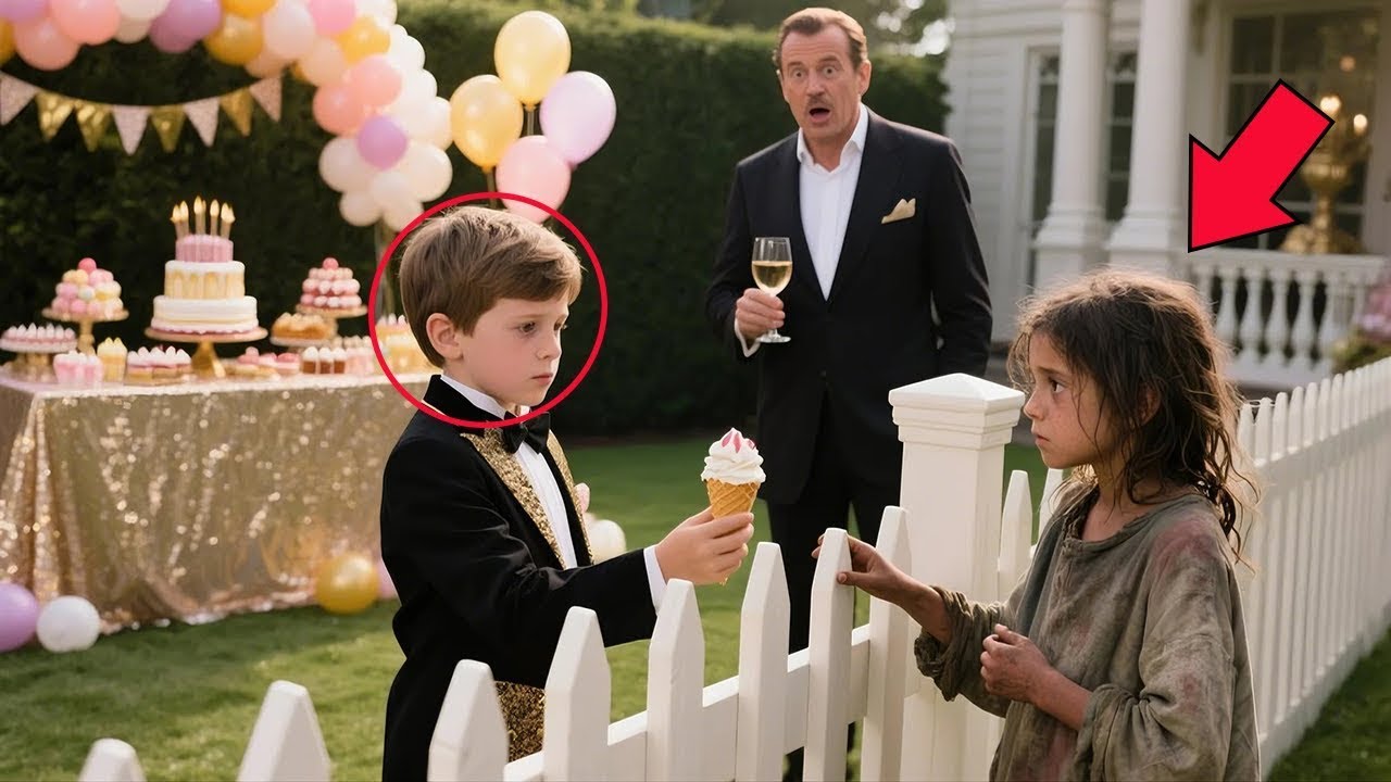 Menina mendiga prova o bolo do garoto… e o milionário congela ao ver a cena