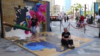 Timelapse of Aussie Artist Jenny McCracken's 'Puzzling Realities' 3D Street Painting at Dubai Canvas