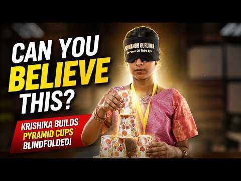 Krishika Builds a Pyramid of Cups &mdash; Blindfolded