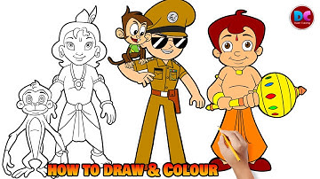 How to Draw Little Singham, Chota Bheem and Little Krishna