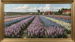 Dutch Tulip Field Oil Painting | 8 Hours Framed Art Screensaver | TV Wallpaper | 4K screenshot 4