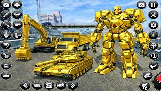 Golden Robot 🤖✨ with Gold Excavator, Dump Truck & Battle Tank | Ultimate Construction Simulator 2026 screenshot 2