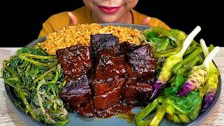 Pork Belly With Black Beans Sauce, Spicy Fish Paste & White Rice * MUKBANG SOUNDS *