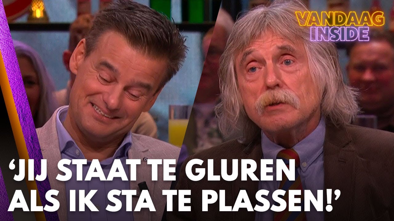 'Jij staat steeds om het hoekje te gluren als ik sta te plassen
