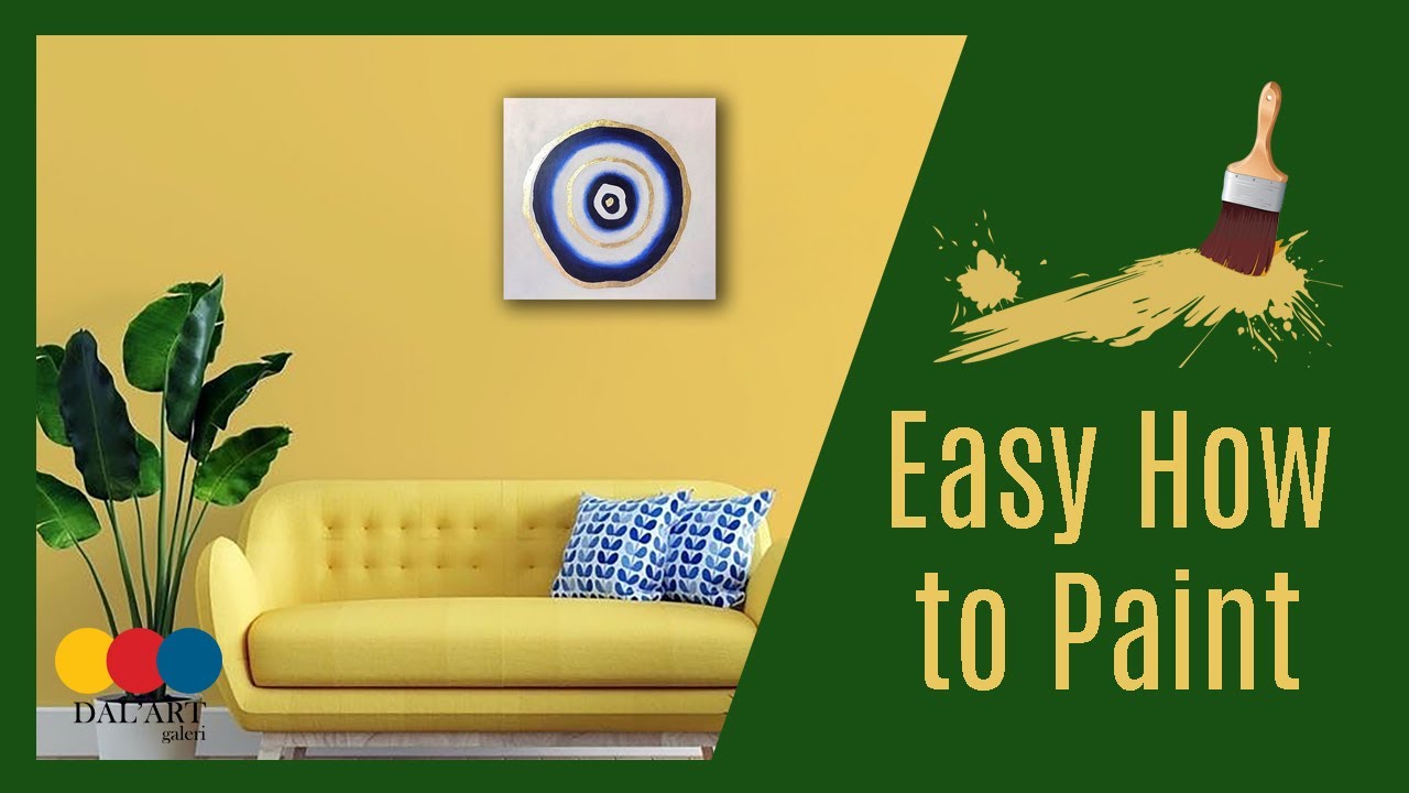 Painting the evil eye bead by simple way 🧿 Simple and comfortable painting; Art Vlog YouTube