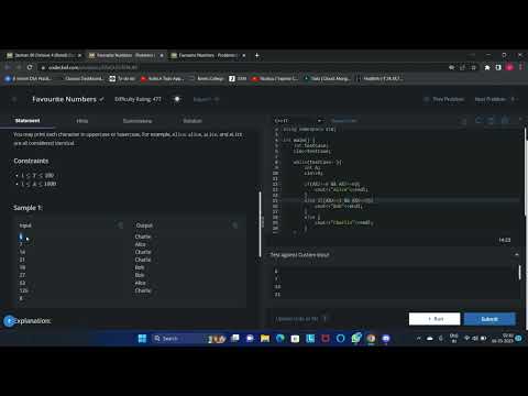 Favourite Numbers | | CodeChef Starters 90 | | Hindi | | C++ Solution