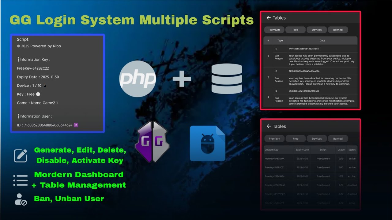How To Make Login System For Game Guardian Script Online Multiple Script | PHP login | Regedit Sensi
