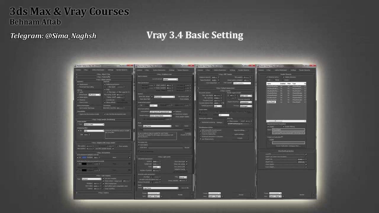 Vray Tutorial- Vray 3.4 Basic Setting in 3ds Max 2015 - YouTube
