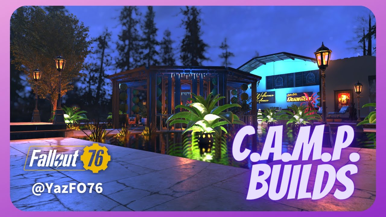 Fallout76 CAMP Build  Private garden with gazebo by Yaz