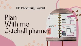 Plan with me | Catchall | HP Parenting Layout | Using Mom vibes sticker book first day of school