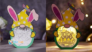 How to make Gnome Easter Lantern Shadow Box SVG for Cricut Project, ScanNcut, Cameo....