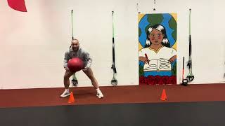 How to do a Med ball side shuffle to touch