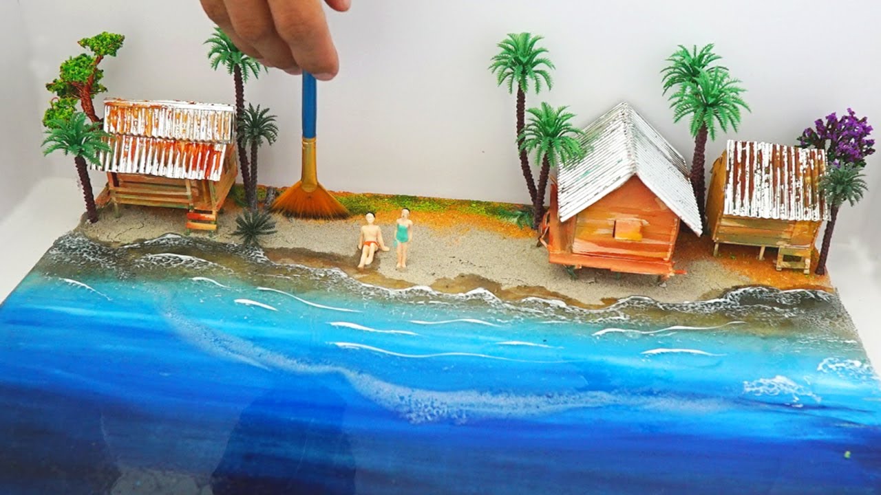 How To Make Miniature Houses On The Island Diorama Epoxy Resin Art YouTube