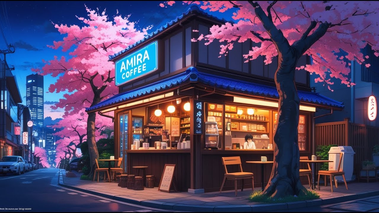 Chill in an Aesthetic 80s Coffee Bar ☕ Lofi Beats to Relax, Study & Travel Inward