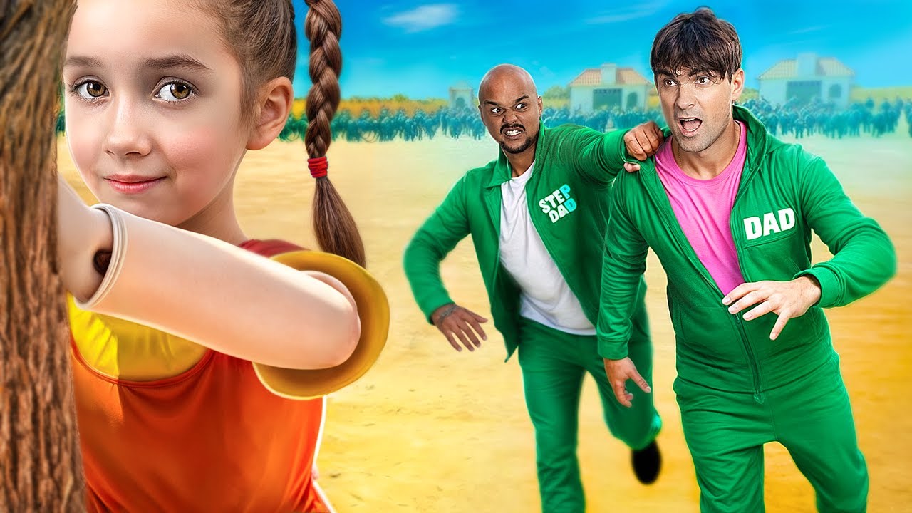 بابا مقابل زوج ماما فى تحدى سكويد جيم ! مين اللى هيكسب ؟ احنا هربنا من سجن سكويد جيم !