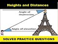 Very Good Heights Distance Question ICSE CBSE class 10