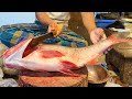 I Never Seen! Amazing Giant Silver Carp Fish Cutting & Cleanning Skills In Fish Market With Huge Egg