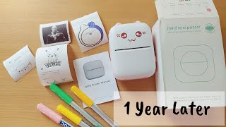 Portable Mini Wireless Thermal Pocket Printer | 1 Year Later Review | #minicutestickerprinter