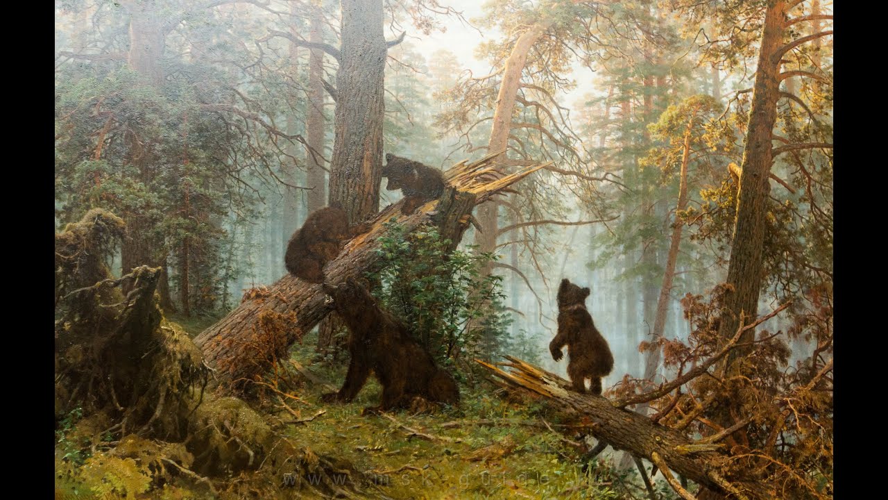 Мишки в картине Шишкина - YouTube