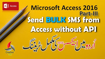 How to send BULK SMS from Access Database without any API Tutorial in Urdu