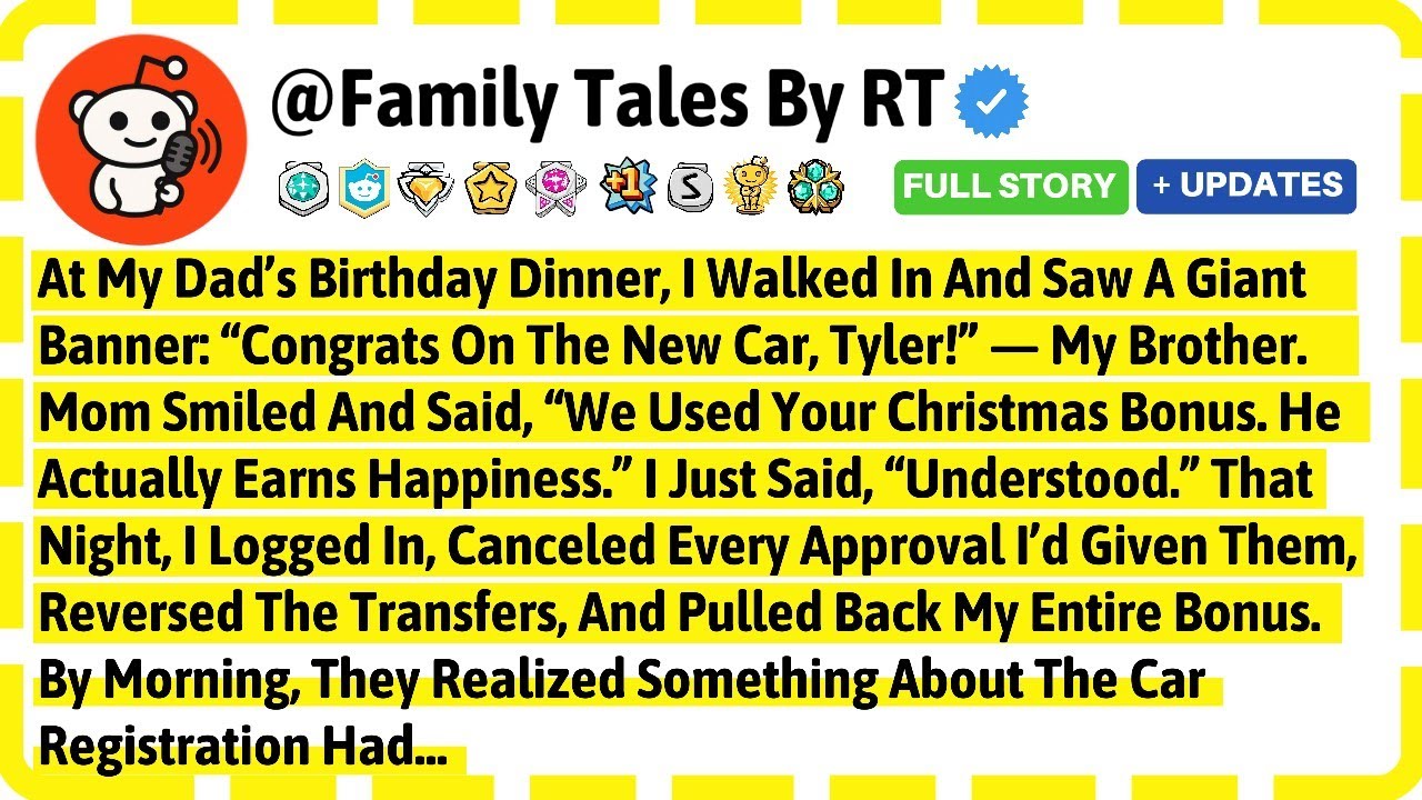 At My Dad’s Birthday Dinner, I Walked In And Saw A Giant Banner: “Congrats On — Best Reddit Stories