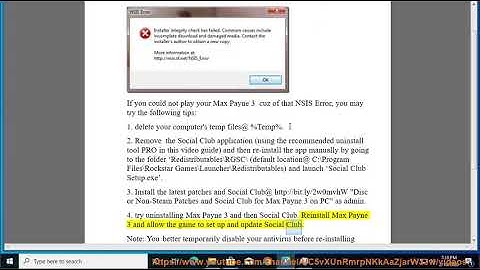 Fix NSIS Error when running Max Payne 3
