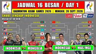 2026 Asian Games Badminton Schedule Today Day 1 ~ INDONESIA vs MONGOLIA ~ Indonesia Squad List screenshot 1