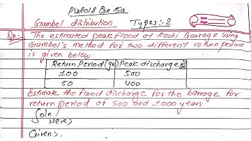Gumbel Distribution Numerical | Hydrology | #Nepalilanguage | Prashant YT | BE Civil | 4th Sem |