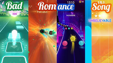 Bad Romance - Tiles hop Vs Dancing road Vs smash colors Vs Magic Tiles | cenzo Play