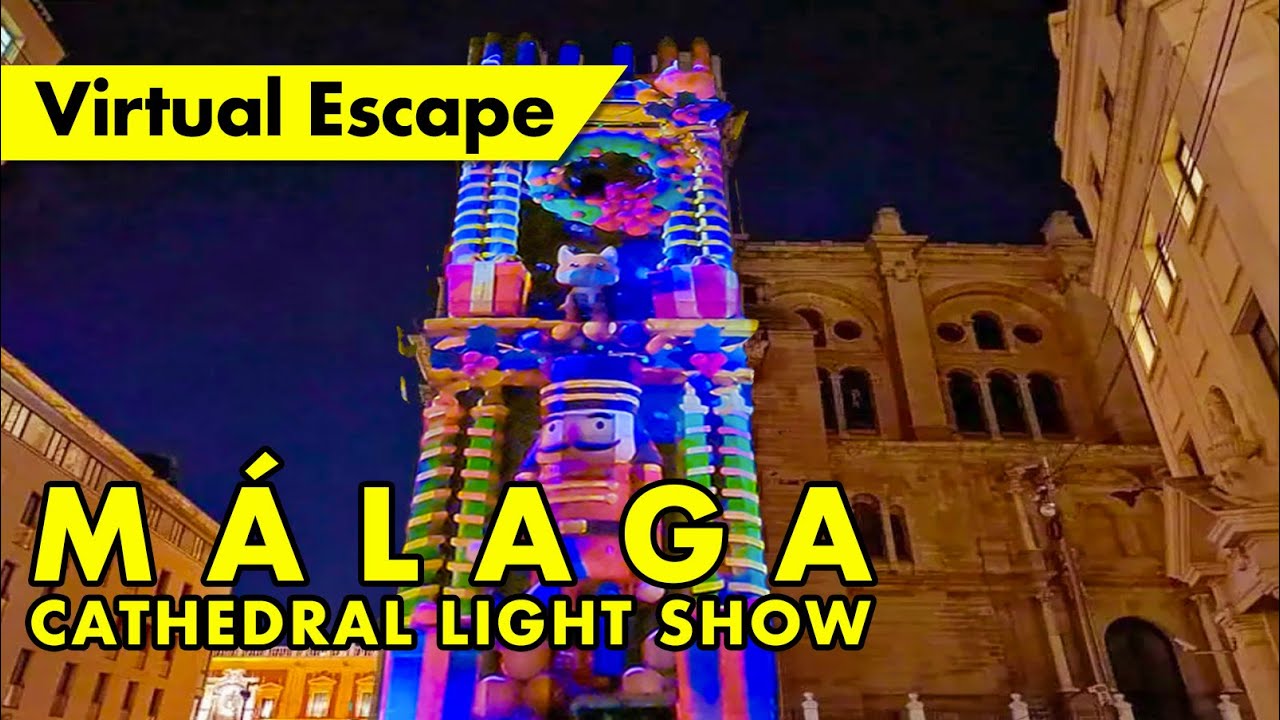 Málaga Cathedral christmas light show - Espectáculo de luces de Navidad de la Catedral de Málaga
