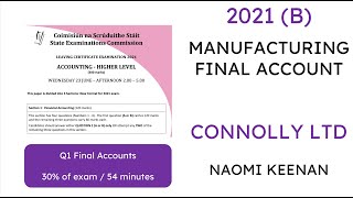 2021 B CONNOLLY LTD MANUFACTURING FINAL ACCOUNT | LEAVING CERT ACCOUNTING